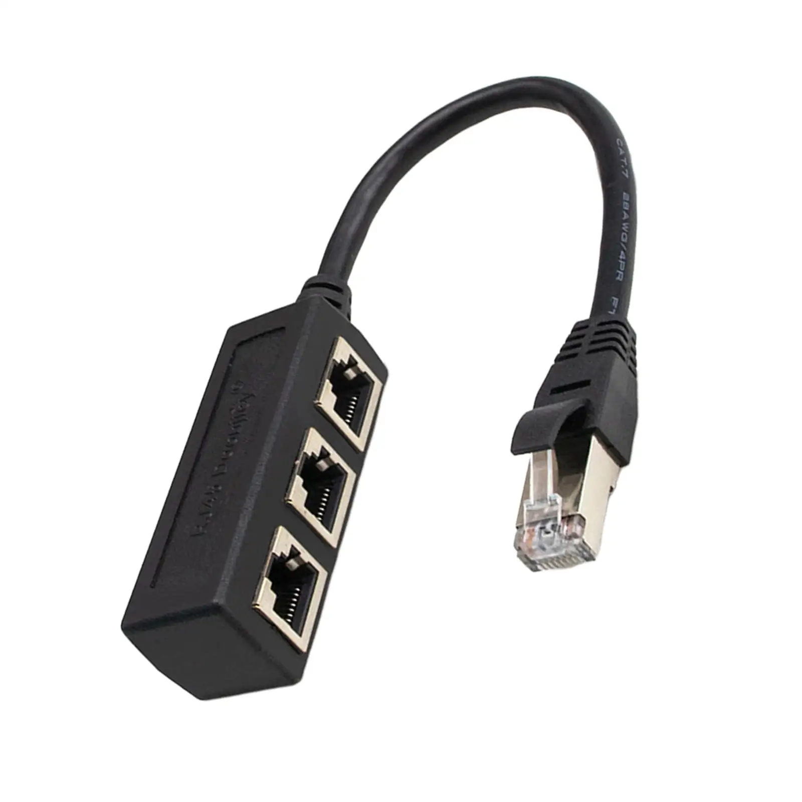 LAN Ethernet Splitter Network Adapter Plug and Play Networking Extension PVC Black LAN Network Extension Connector Computer PC
