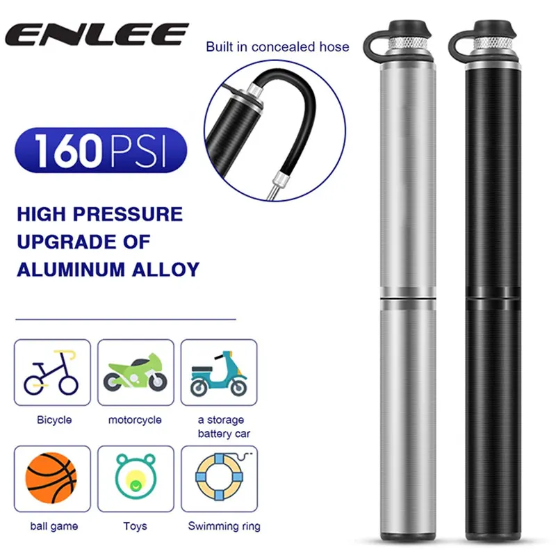 ENLEE Bicycle Pump Portable Pump US-French Mouth Universal Road Bike Mountain Bike Inflatable Riding Equipment