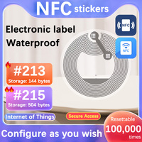 NFC tag sticker labels, IoT tags, personal automation shortcuts, 13.56MHz, huawei share los13, nfc213, nfc215, rfid