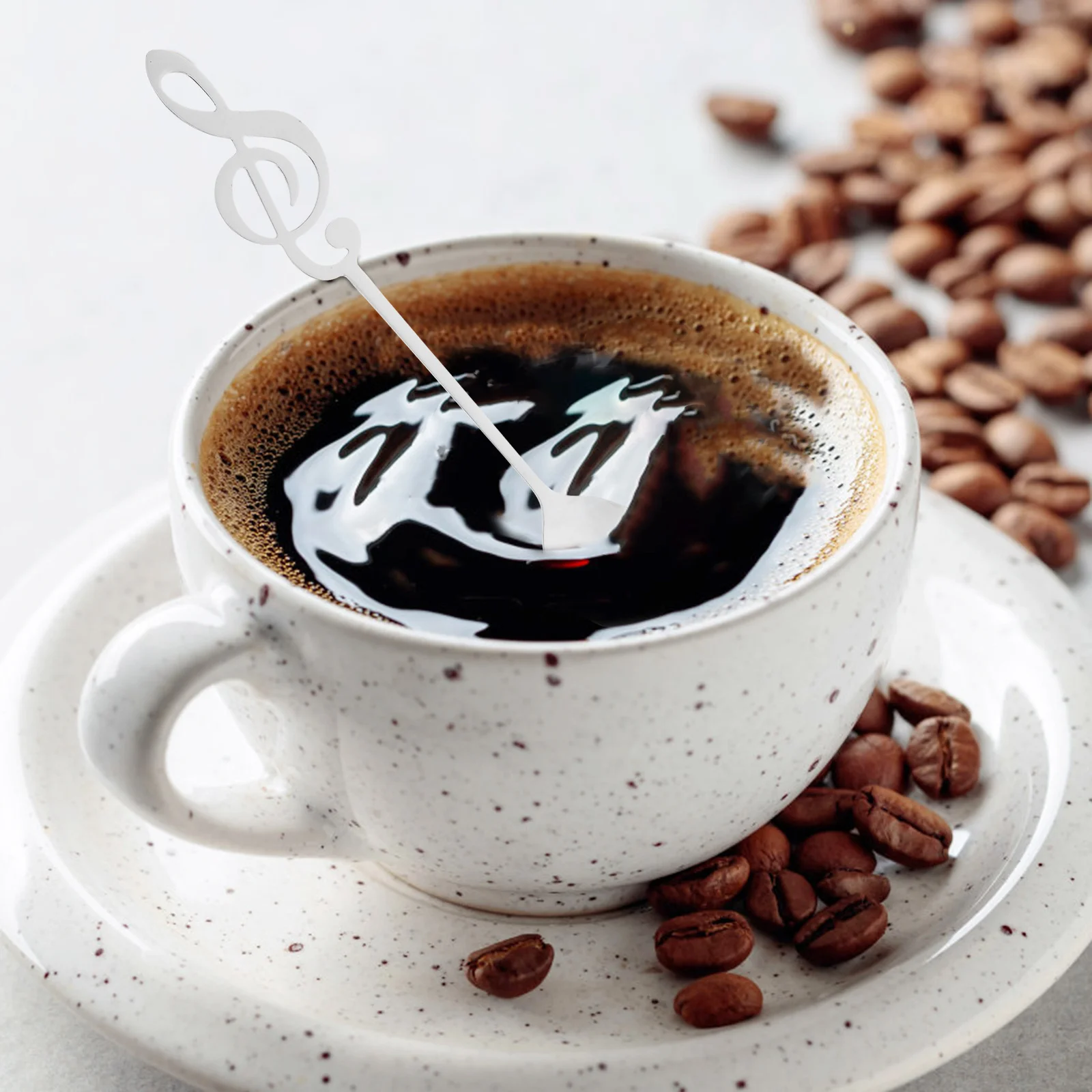 

6pcs Stainless Steel Music Note Dessert Spoons Creative Teaspoons For Coffee Ice Cream Sugar Stirring Kitchen Utensil Vintage