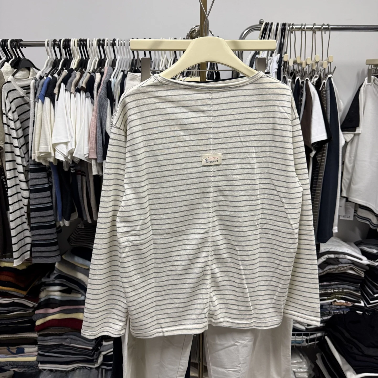 Casual Loose Long Sleeve Stripe T-Shirt Women's Summer New Style Sun Protection Top Slimming Versatile Loose Feeling Shirt