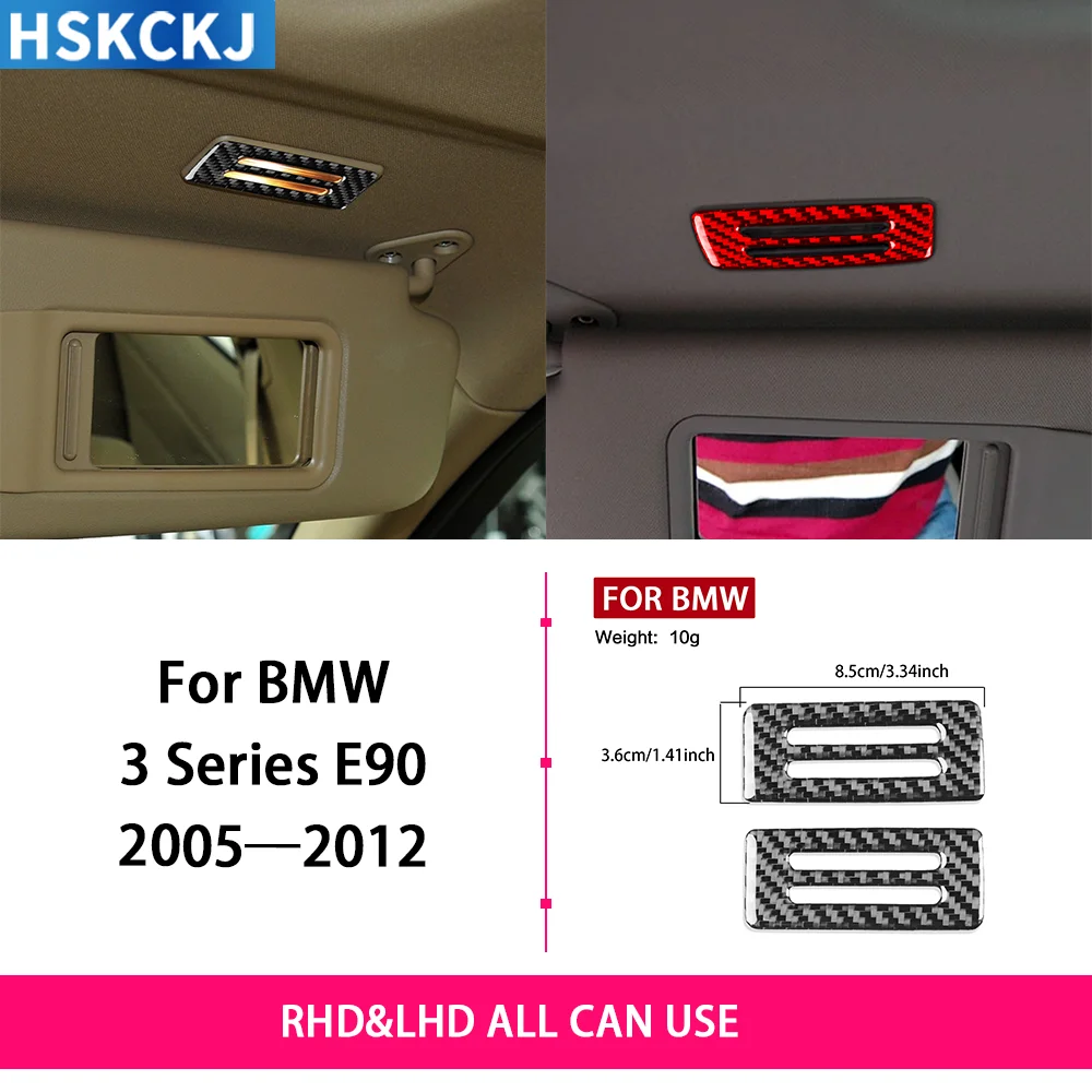 For BMW 3 Series E90 2005—2012 Car Accessories Carbon Fiebr Roof Makeup Light Frame Paenl Cover Trim Sticker Modification