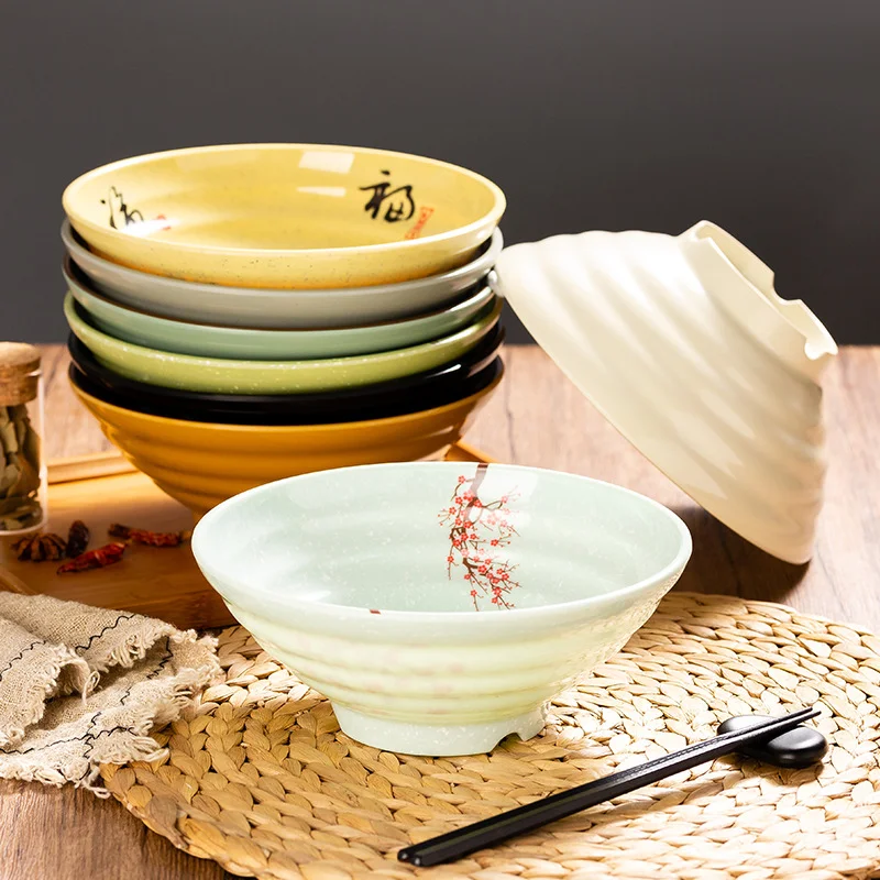 

Imitation Porcelain Tableware Melamine Bowl Household Plastic Tableware Restaurant Commercial Japanese Style Noodle Soup Powder