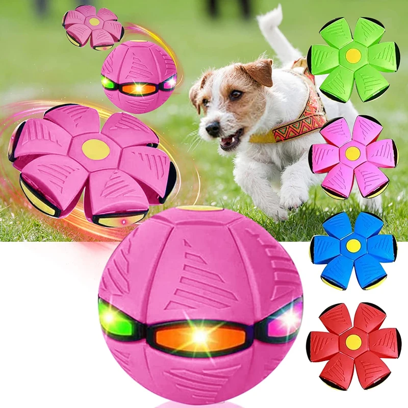 Pet Flying Saucer Ball Magic Outdoor Throw Disc Ball for Kids and Dog Interactive Pet Training Sports Game Supplies UFO Pets Toy