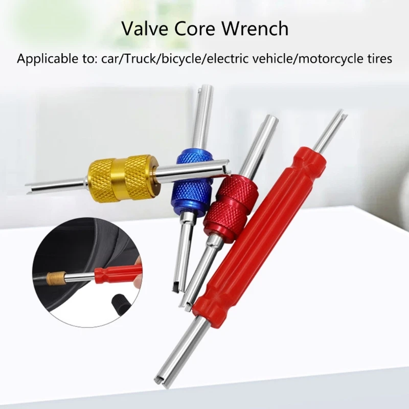 4Pcs Air Conditioner Double Valves Stem Cores Remover Tool Valves Cores Remover Air Conditioner Car Truck Installer Tool