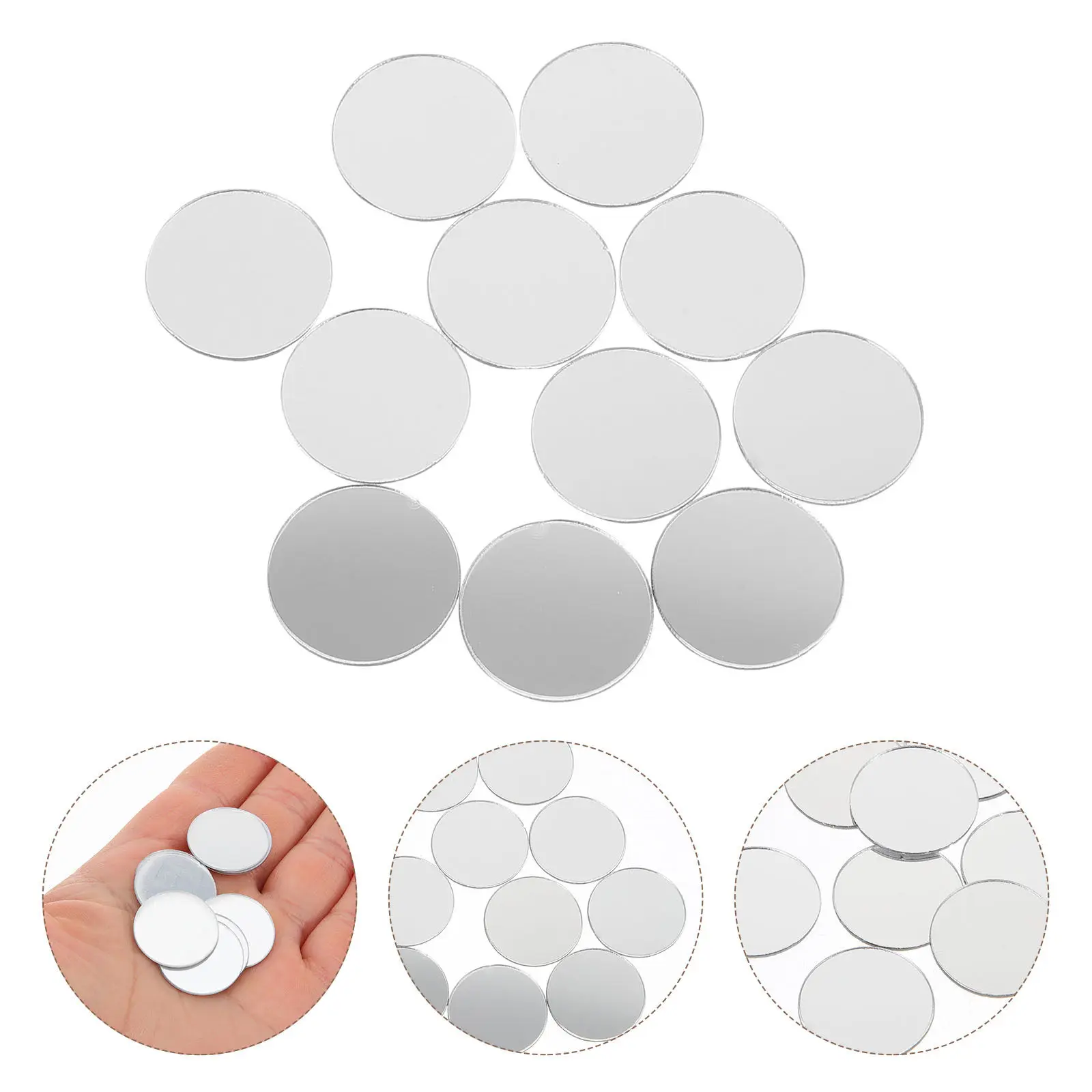 200Pcs Round Mirror Wall Sticker Acrylic Removable Wall Decal Bedroom Living Room Decoration Mirror Tiles Room Decor