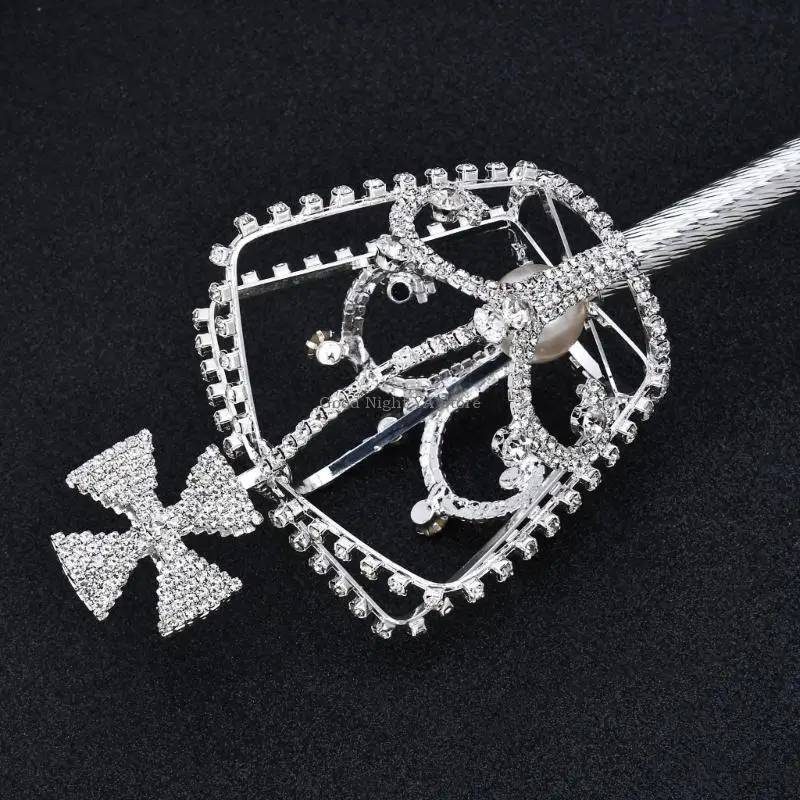  Sparkling Royal Scepter with Rhinestones Decors Perfect For Stage Performances And Wedding Dance Ball Stage Show Prop