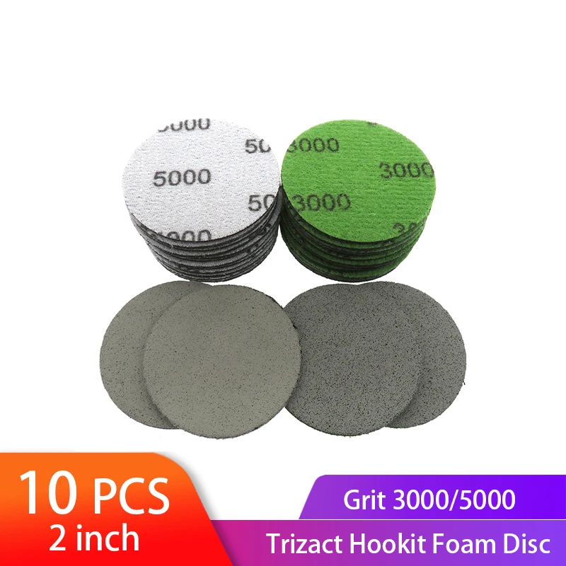 

2inch 50mm Trizact Hookit Foam Disc Wet & Dry Spong Sandpaper Disc 3000/5000Grit Polishing Buffer Sanding Paper Abrasive Tools