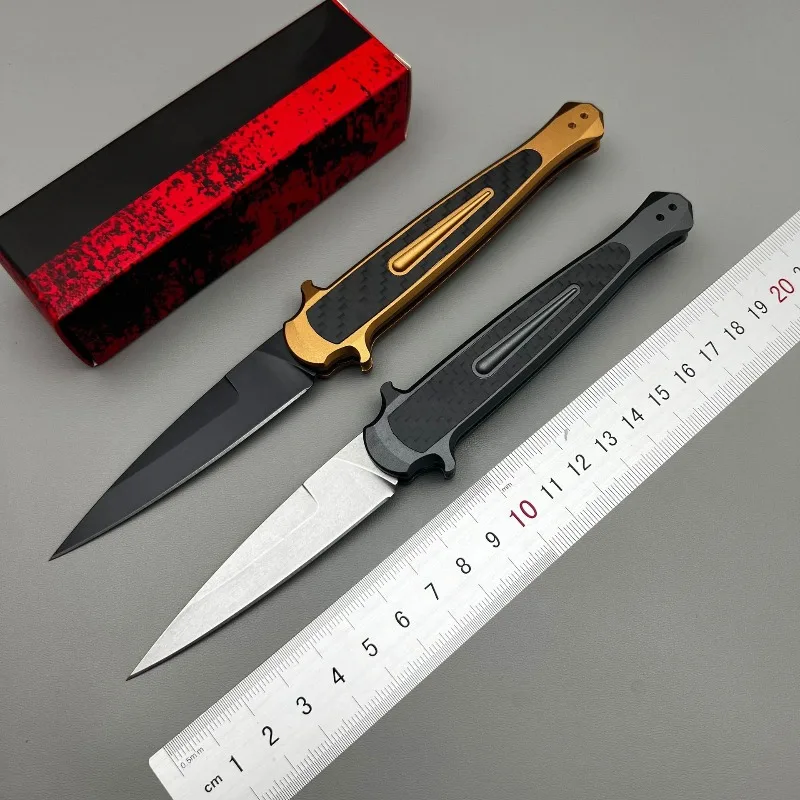 New 7150 Outdoor Camping Folding Knife CPM154 Blade Aluminum Alloy+Carbon Fiber Handle Pocket Survival Hunting Knives EDC Tools