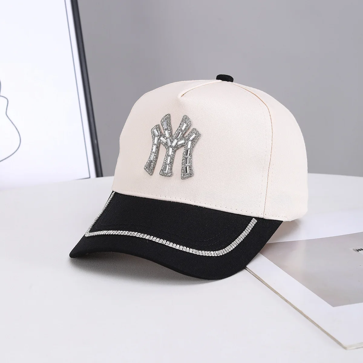 MY Rhinestone Hat Female Spring and Fall Street Casual Outdoor Duck Tongue Cap Fashion Versatile Baseball Cap Sunshade