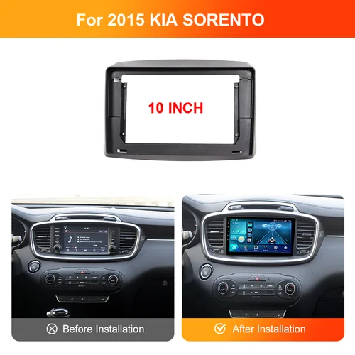 Imagen 2 del producto Para KIA SORENTO 2015 Kits de tablero de audio Marco Facia Panel Reproductor Marco de pantalla de DVD 10 pulgadas (RHD LHD)