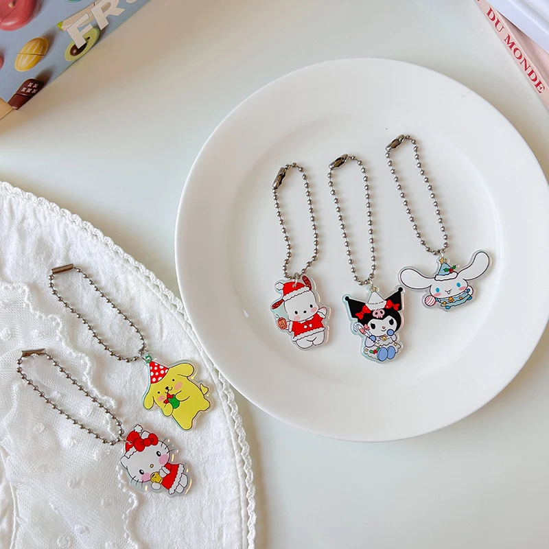 1PC Laser Christmas Acrylic Cute Cartoon Sanrio Charm Jewelry Accessories Necklace Bracelet Earring Pendant DIY Craft Supplies