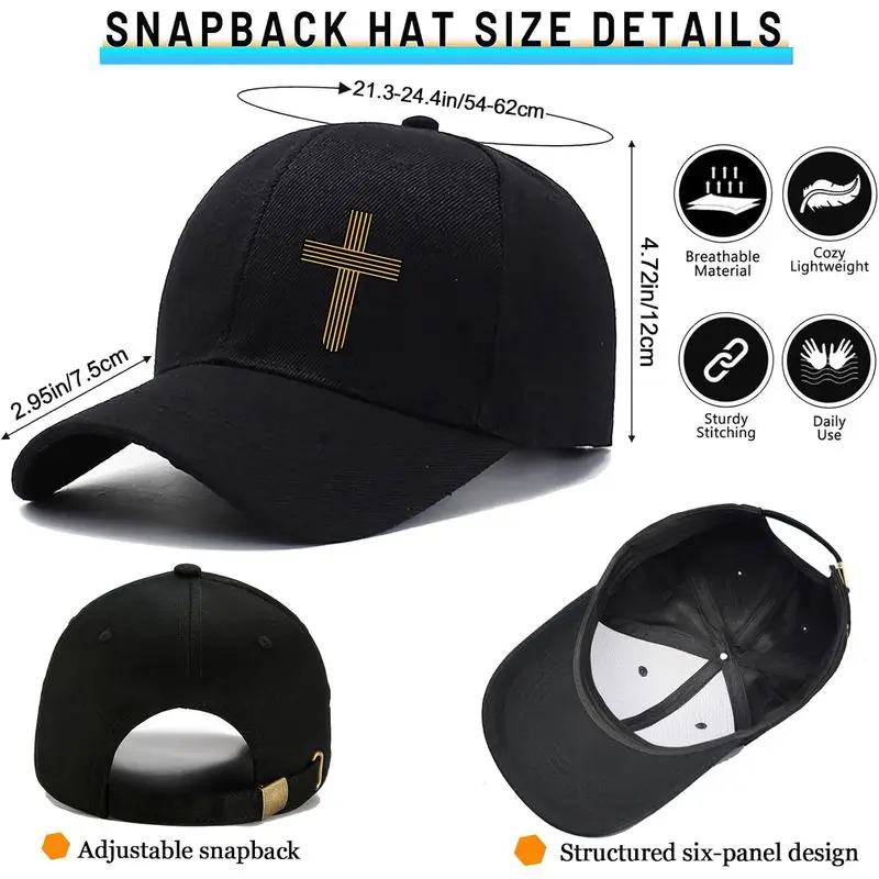 Baseball Hats for Men Hats Baseball Cap Snapback Hats for Men Christian Jesus Cross Hats