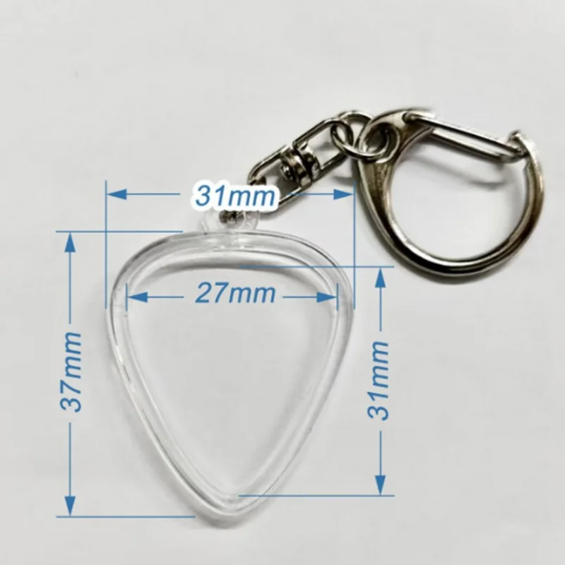 Heart Shaped Acrylic Guitar Pick Holder Clear Plectrum Storage Box With Keyring Portable Guitar Pick Organizer For Guitar Player