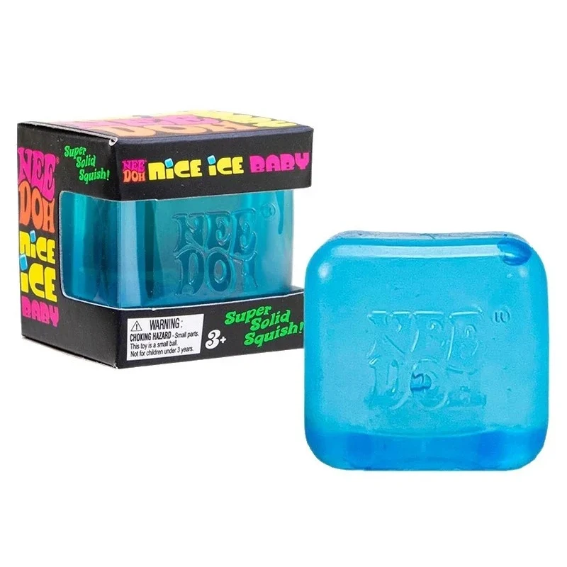 Schylling NeeDoh Nice Cube Sensory Squeeze Toy Super Solid Squish Stress Relief Anxiety Sensory Tool Cube Relief Squishy Cube