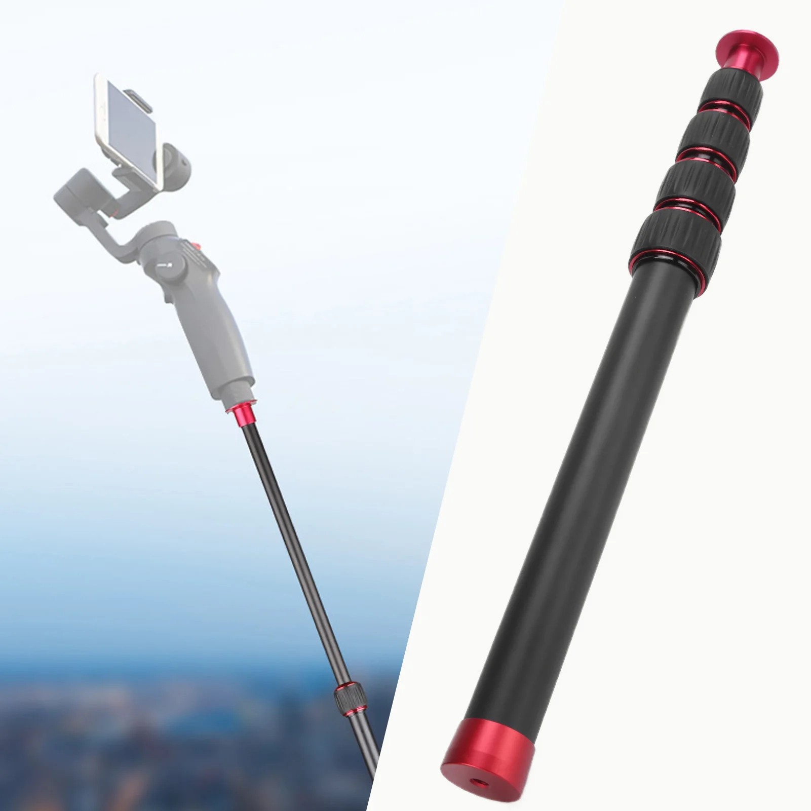 Manbily – tige d'extension de trépied monopode pour caméra, Tube d'extension monopode en alliage d'aluminium LR-255