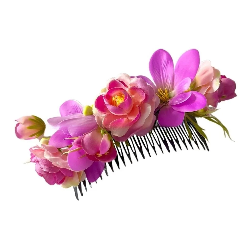 

Sweet Flower Hair Comb Bohemian Fixed Combs Thailand Flower Hairpin Ethnic Style Hair Clip Wedding Bride Accessories Headwear