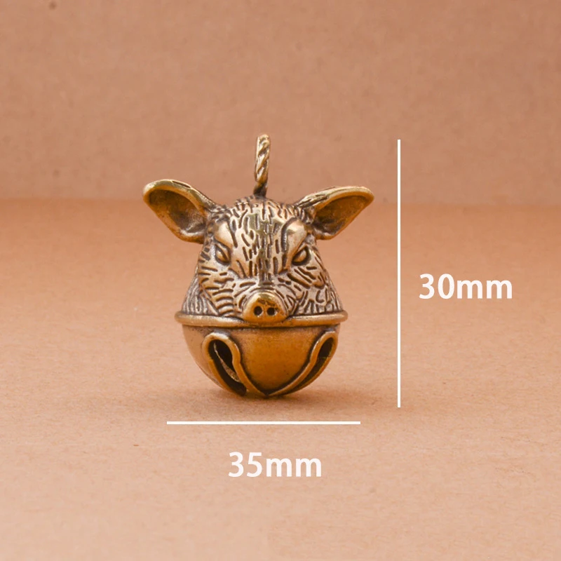 1Pcs Brass Copper Cute Little Pig Good Luck Tinkle Bell Charm for Bracelet & Anklet Jewelry Accessory Making & Pendant for Pet
