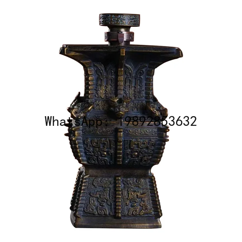 PYJ Retro Mountains and Rivers, Vientiane Empty Wine Bottle, Wine Cabinet Decorative Ornaments, Household Wine Jug-2pcs
