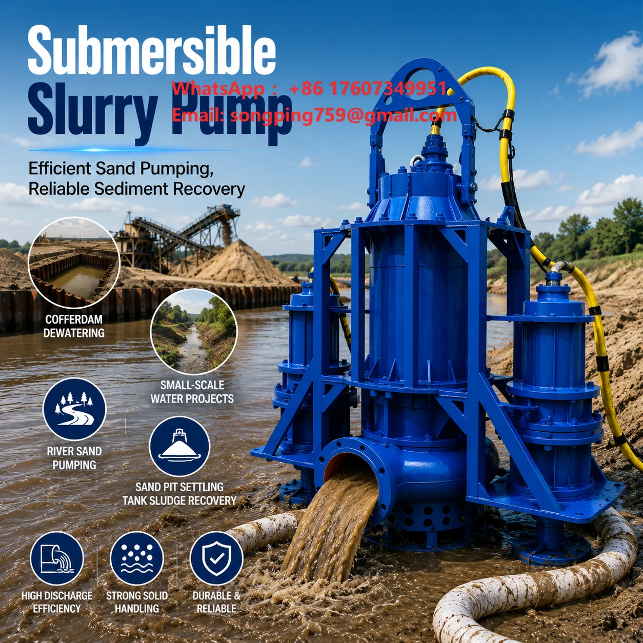 Submersible Centrifugal Slurry Pump Stainless Steel Ss304 Impeller Seawater Offshore Dredging 5hp Submersible Slurry Pump