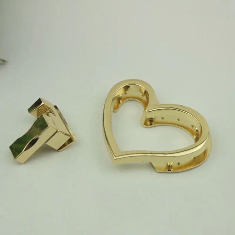 Fashion Heart Shape Bag Lock Clasp Metal Turn Lock Buckles For DIY Handbag Shoulder Bag Purse Handbag Hardware Bag Accessories