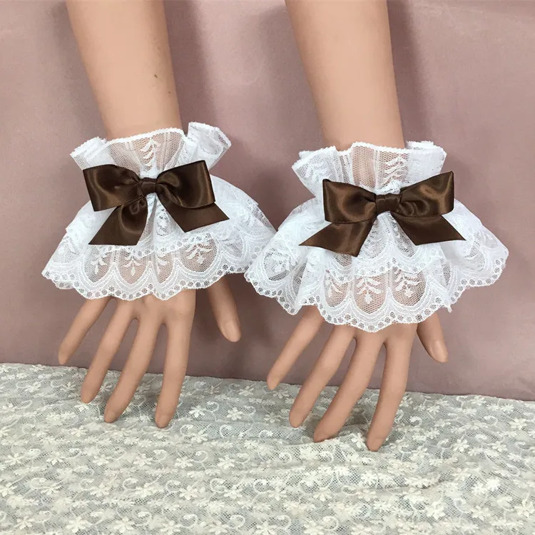 Lace Arm Sleeves Lolita Style Sweet Japanese Girly Wrist Decoration Multi Color Soft Lace Floral Costume Accessories for Women