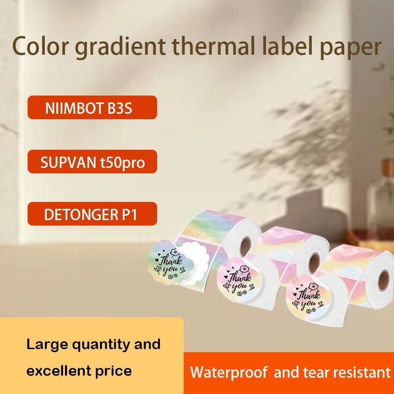 NIIMBOT B3s New Launch Favorable adhesive paper Waterproof Tear resistant floral round type Thermal label stickers For Label