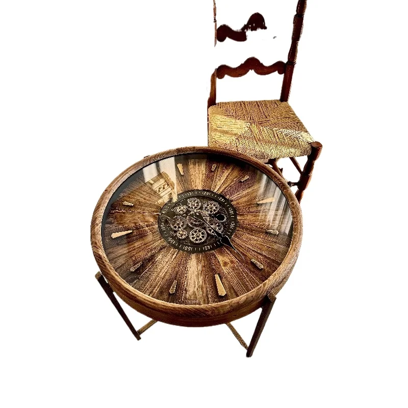 Retro high-end sense light luxury design sense American watch gear living room sofa side table small coffee table