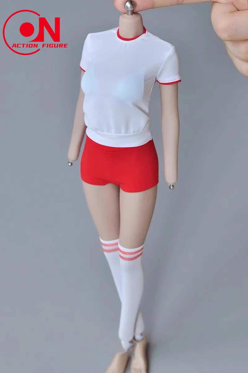 Ropa deportiva escolar para chica, conjunto de camisa y pantalones cortos, modelo apto para soldado femenino de 12 pulgadas, cuerpo de figura de acción, escala 1/6