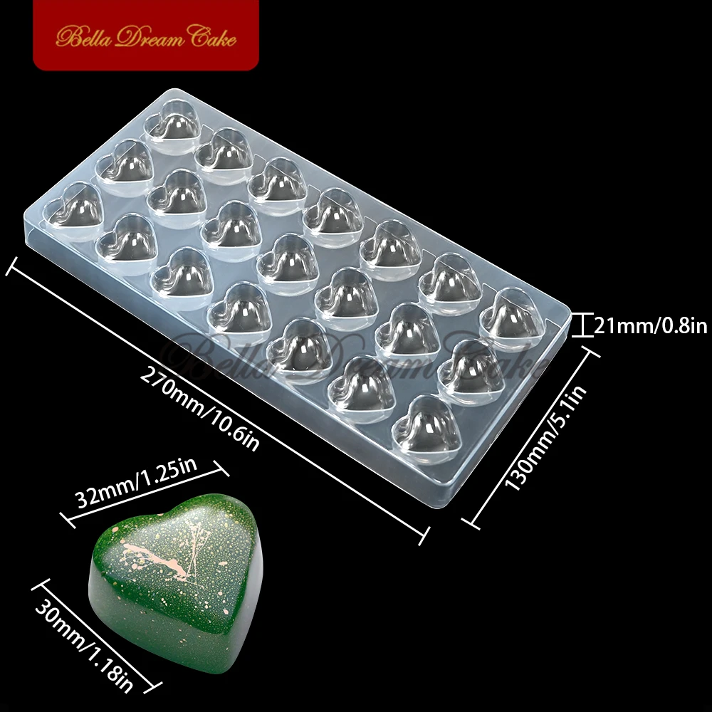 3D Heart/Cocoa Nut/Hemisphere/Water Drop Bonbon Chocolate Mold DIY Candy Baking Mould Valentine's Day PET Cake Decoating Tools