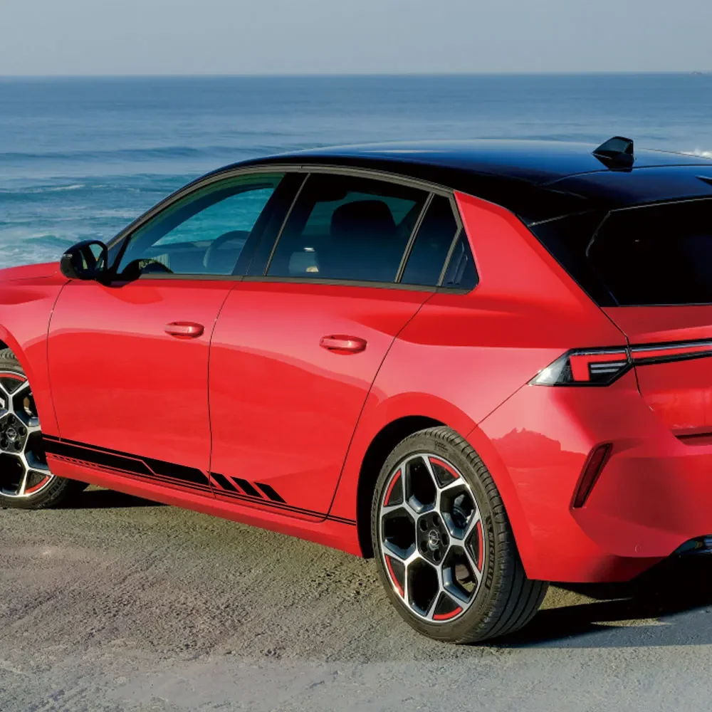 2 Buah Stiker Rok Samping Pintu Mobil Stiker Vinil Mobil untuk Opel Astra H K J G Aksesori Dekorasi DIY Gaya Bodi Mobil