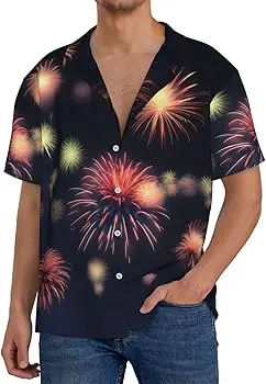 

Men'S Hawaiian Print Regular Fit Casual Soft Touch Comfortable Shirt, A Must-have For Summer, The Best Gift