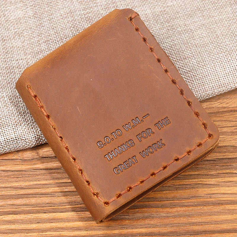 100% prawdziwej skóry portfel męski tajne życie Waltera Mitty portfel Vintage Handmade Crazy Horse skóra bydlęca potrójnie składana torebka męska