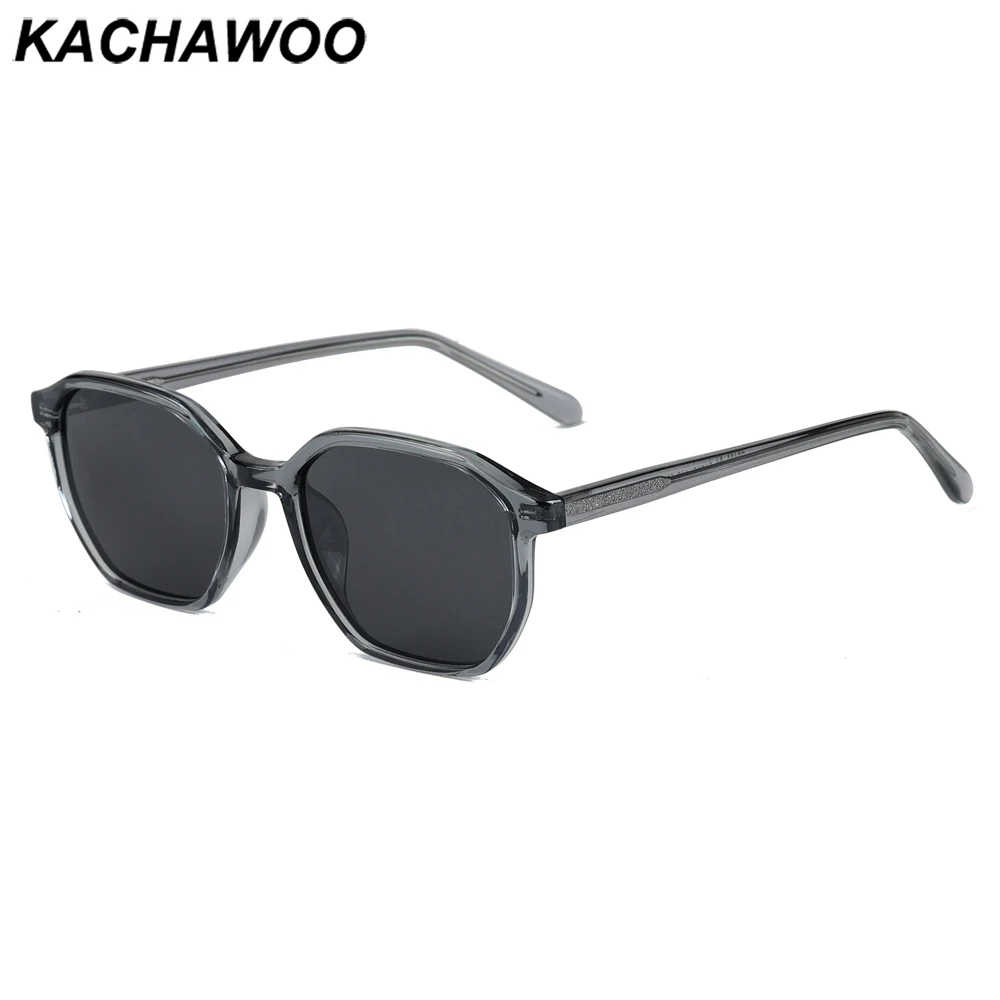 

Kachawoo retro polarized sunglasses for women TR90 frame acetate square sun glasses men unisex outdoor shades grey brown black