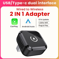 Wireless Carplay Adapter for Android iPhone Auto 2 in1 Wired to Wireless AI Box Bluetooth WiFi Connect Plug&Play Fit 99% Cars
