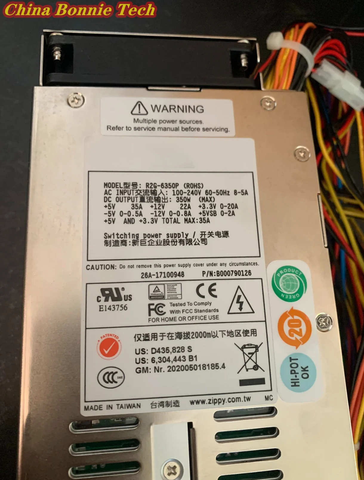 R2G-6350P 350W  for Zippy Industrial Equipment Power Supply GIN-6350P,One Frame + Two Redundant Power