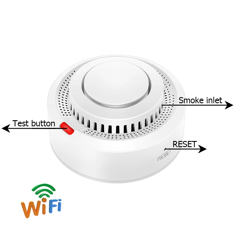 Tuya WiFi Smoke Detector Wireless Photoelectric Sensor Fire Alarm Home Kitchen Security System Smart Life App Alert Sound Alarm