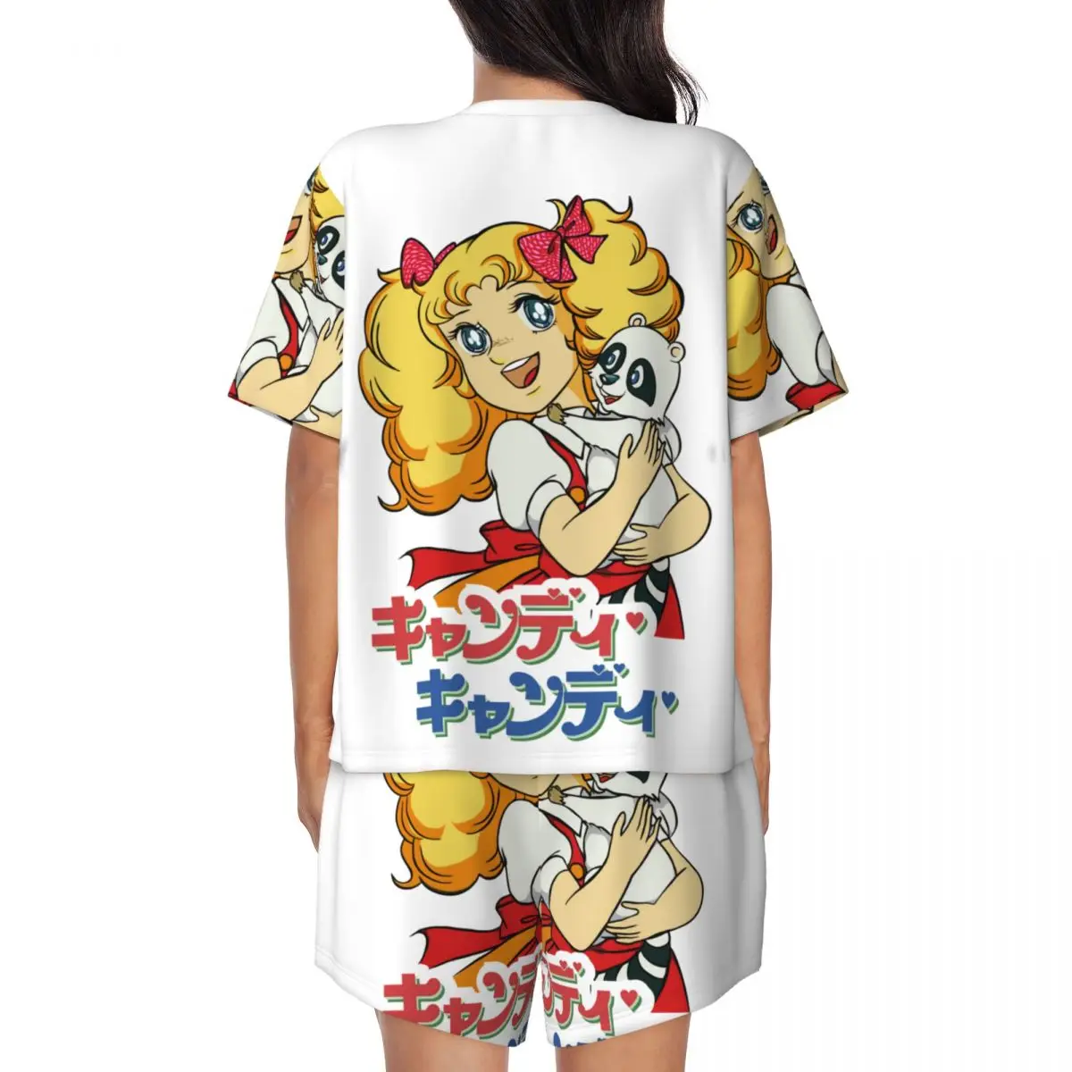 Custom Candy Candy Pajama Sets Women\'s 2 Piece Cartoon Anime Tv Short Sleeve Pjs Shorts Sleepwear