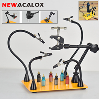 NEWACALOX Magnetic Base PCB Holder Soldering Third Hand Helping Hands Welding Fixture Soldering Tool Soldering Rework Station