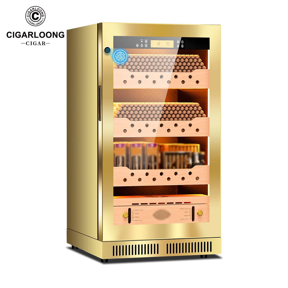 

22C CIGARLOONG Constant Temperature and Humidity Humidor Stainless Steel Ammonia Freezer Cigar Humidor Cabinet