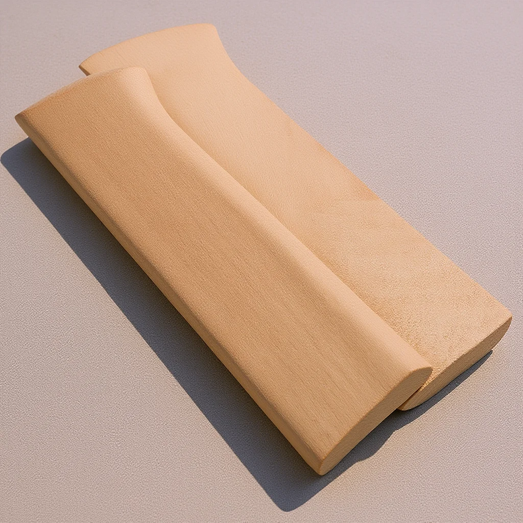 2Pcs Kitchen Knife Beechwood Handle Replacement Wooden Handle Clip Design Easy Installation Knife Repair Accessories