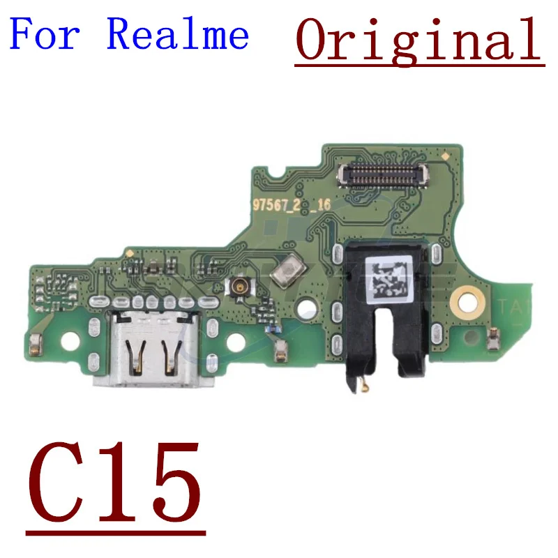 Original USB Charging Port Dock Plug Connector Charger Board With Microphone For OPPO Realme C1 C3 C3i C11 C12 C15 C20 C21 C21Y