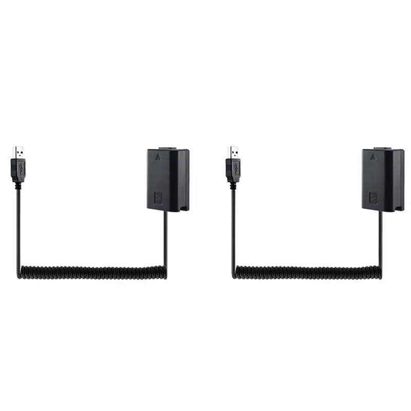 ELECT-2X USB Charging Cable NP-FW50 Dummy Battery Spring Wire For Sony A7 A7R A7S A7II A7S2 A7M2 A7R2 A6500 A6300 DC Coupler