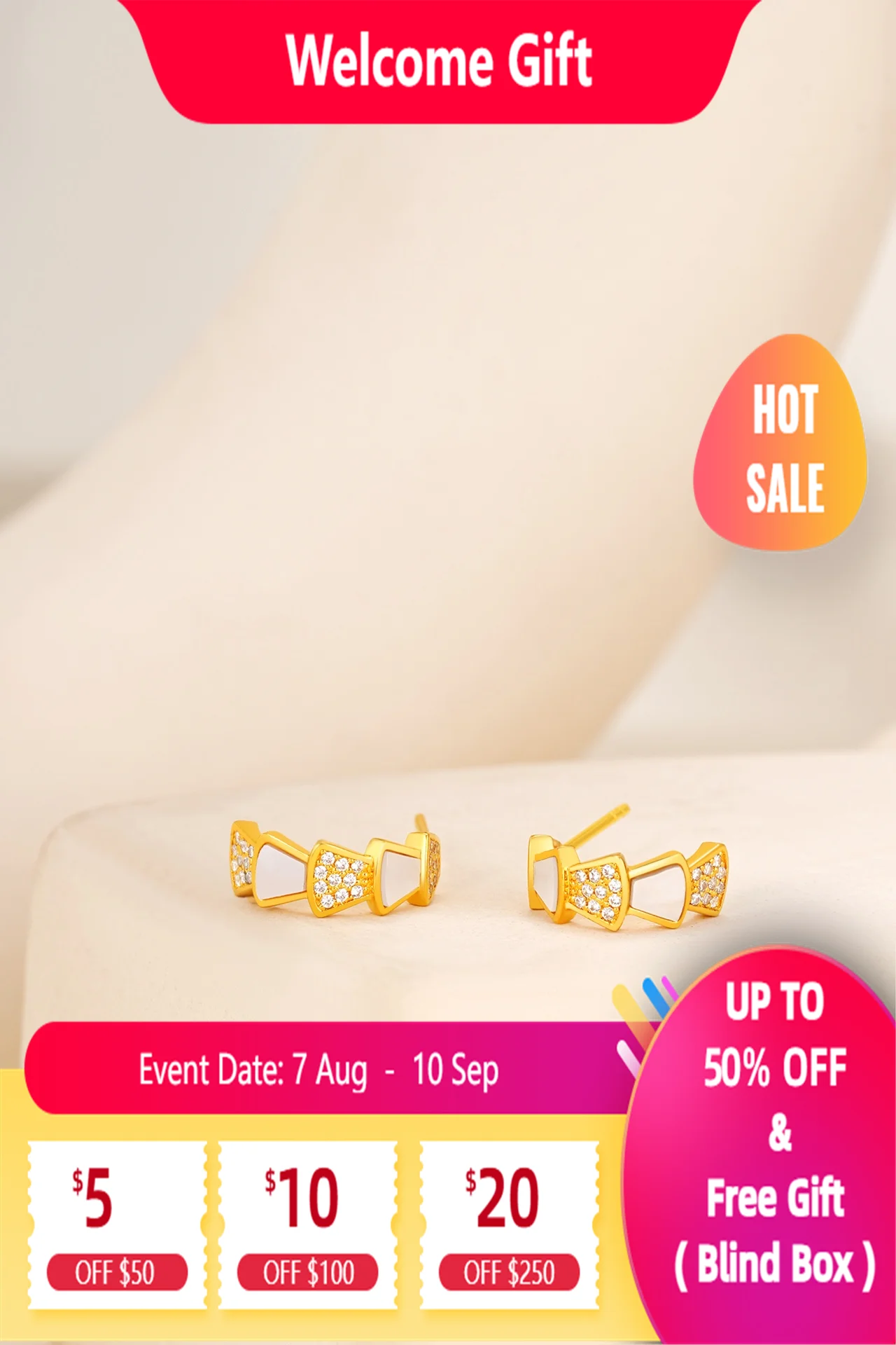 

Lium Gems 925 Sterling Silver 24kGold Vermeil Cubic Zirconia Ear Crawler Statement Earrings for Women