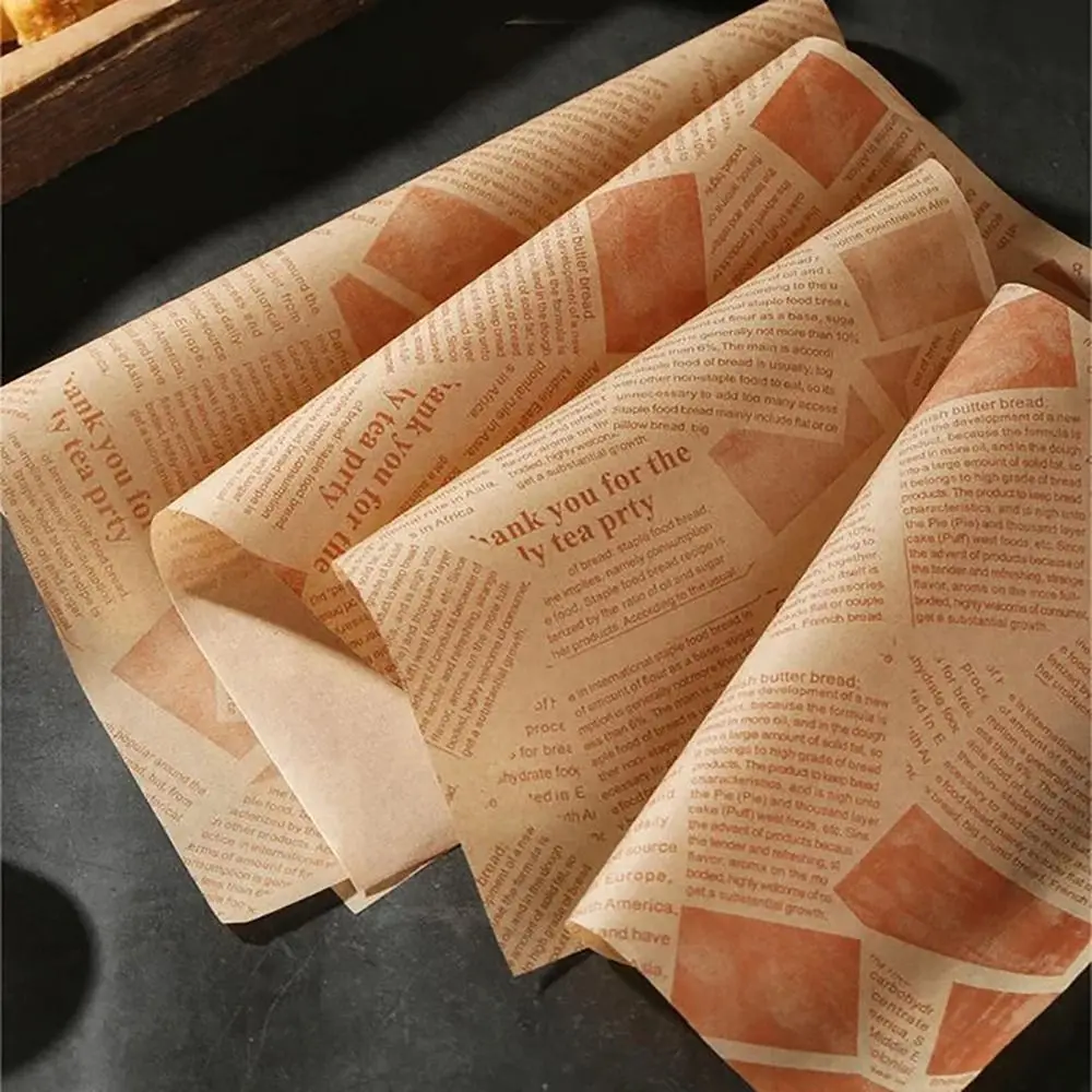 100Pcs New Printed Oil-proof Pad Paper 15/18/22/25/30cm Disposable Wax Paper Plate Mat Baking Supplies
