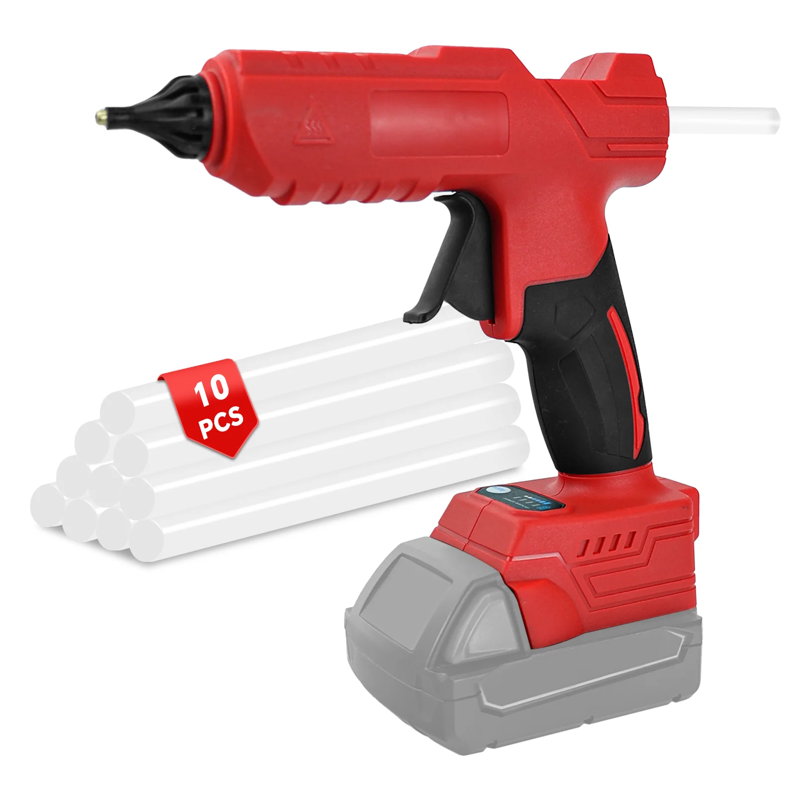 

Беспроводной термоклеевой пистолет 100 Вт для DIY, электрический, с регулировкой температуры, для ремонта, с 10 клеевыми стержнями 11 мм, для аккумулятора Milwaukee 18V