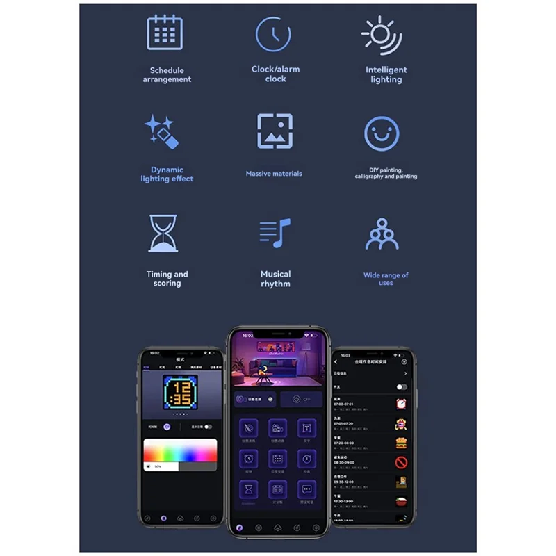 

【NEW】Screen Text Animation Photo Frame LED Pixel Display Programmable Smart APP Control DIY