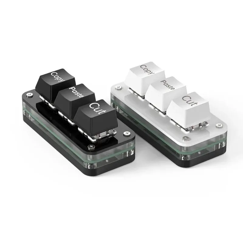 3 Keys Programming Mini Keyboard For Photoshop Gaming Hotswap Programming Keypad Copy Paste Mini Button Macropad RGB