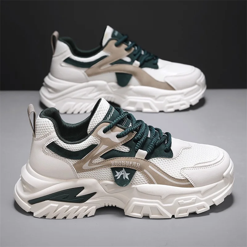 

ML men's spring new net surface thick sole cargo casual men's shoes Dad shoes trend student shoes