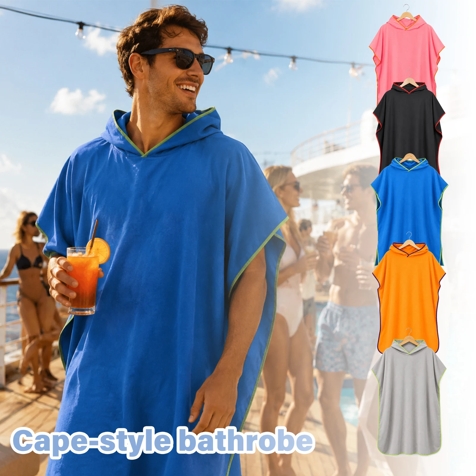 ผ้าคลุมอาบน้ำแบบมีฮู้ดสำหรับผู - Beach Towel Large บทวิจารณ์และราคา
